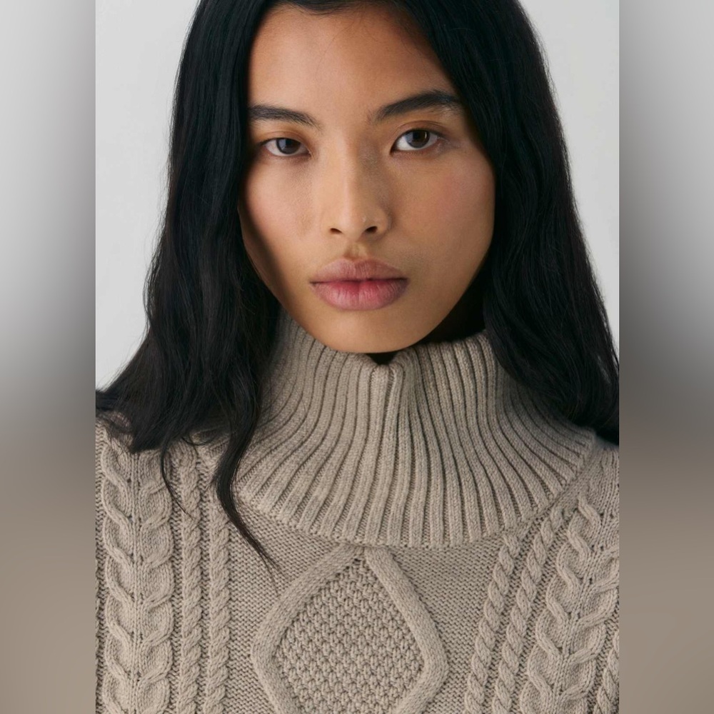 Aritzia Heritage Knit Merino Wool Hi-Hip Turtleneck, Sz Small - Picture 5 of 10